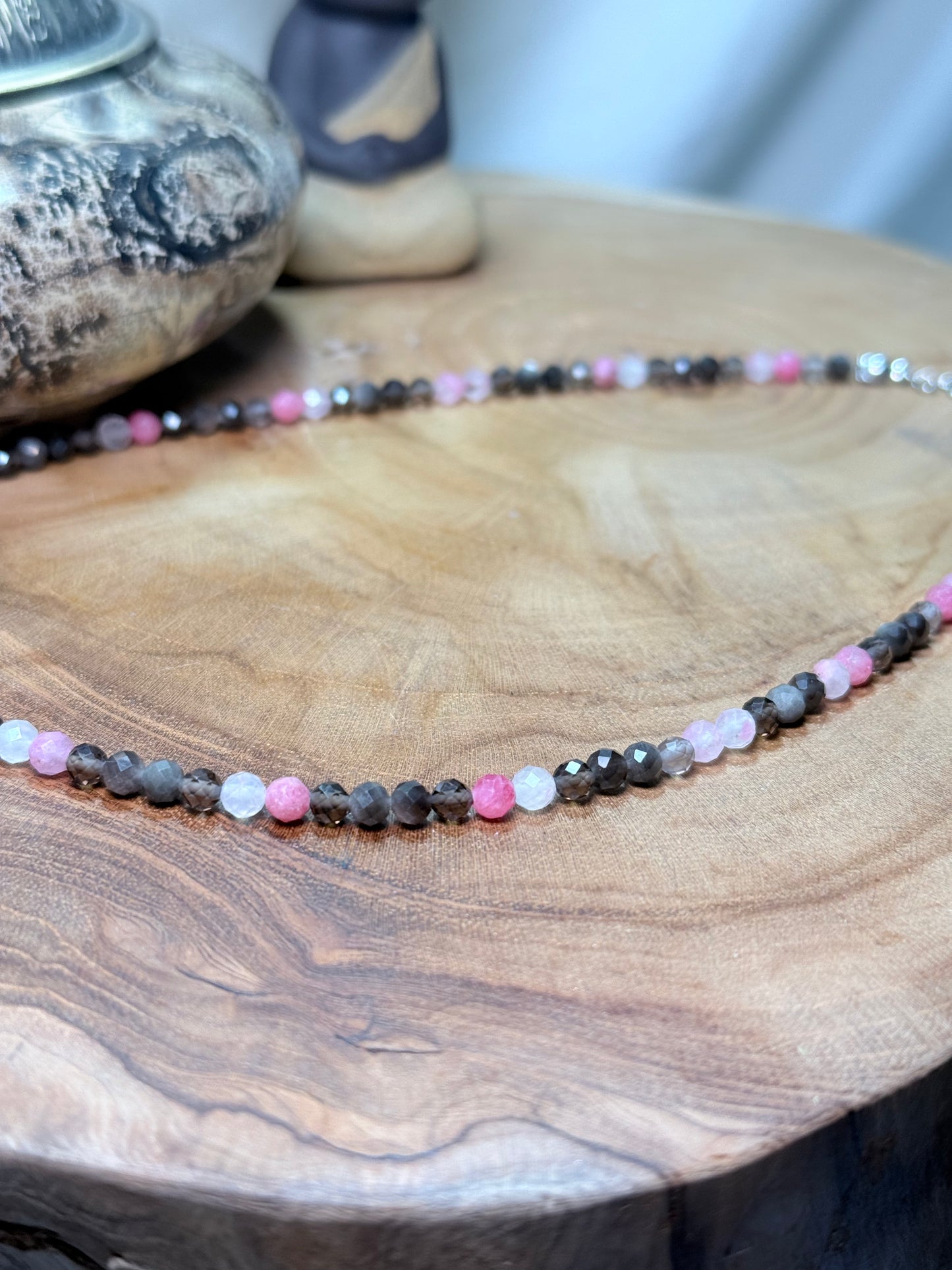 Steady Heart Whispers of light collection 4mm Faceted Crystals Stainless Steel Findings 15" = 1.5" extender