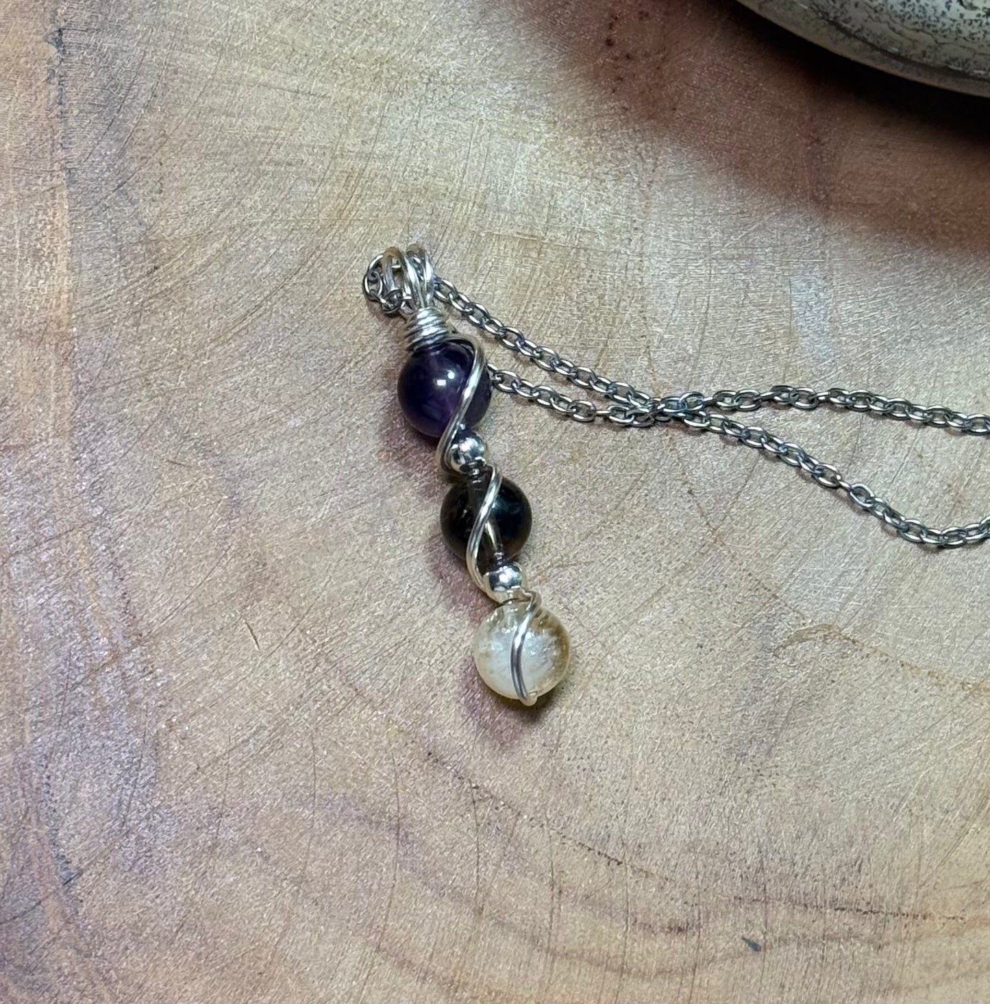 Solar Alignment Pendant Citrine • Smoky Quartz • Amethyst | Trinity Collection