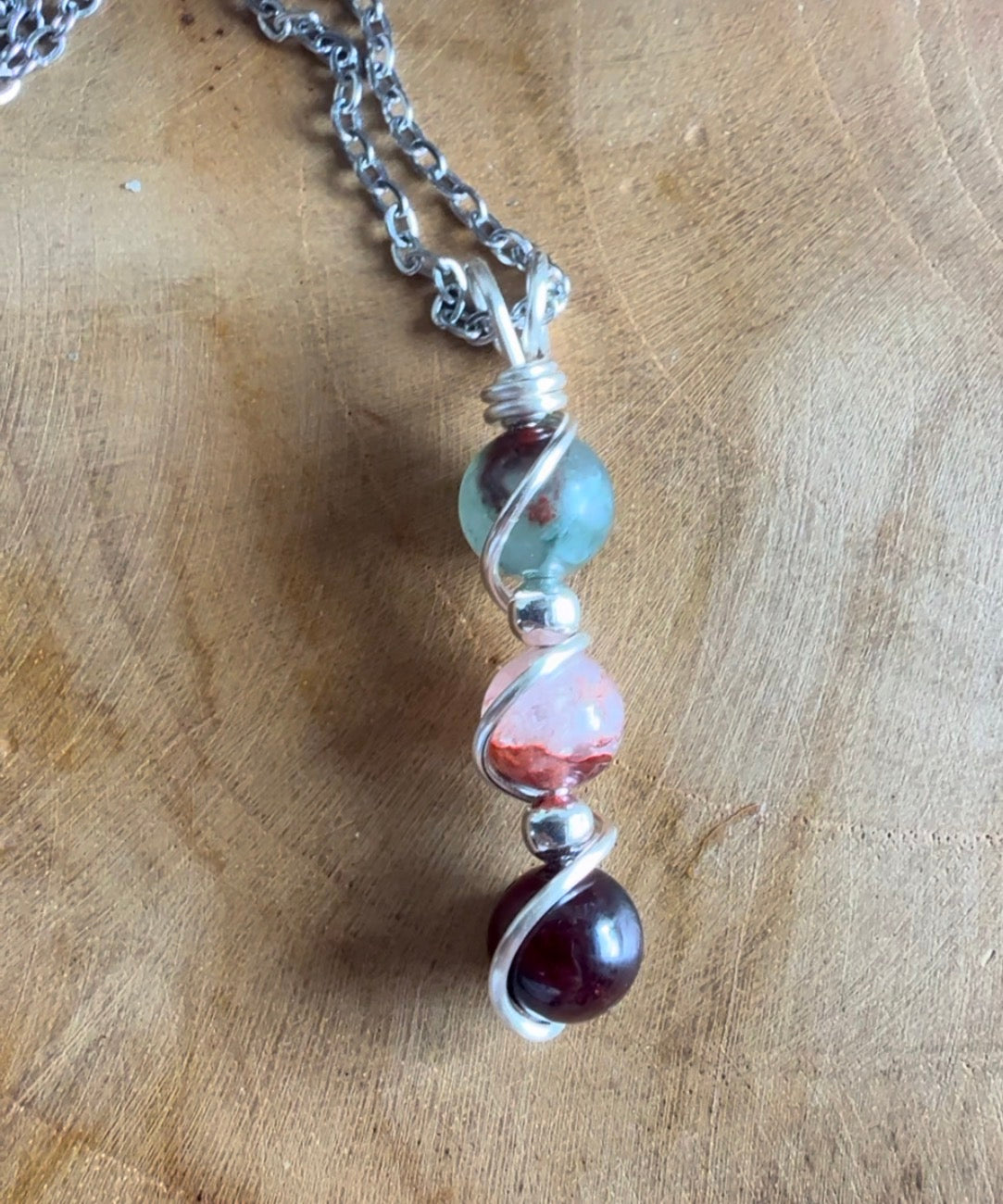 Aries: The Flame – Zodiac Trinity Pendant Bloodstone - Fire Quartz - Garnet
