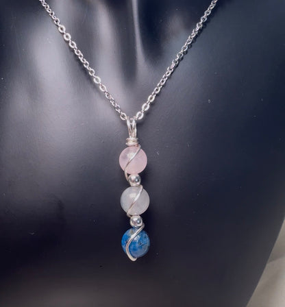 Aligned Awakening Kyanite · Labradorite · Rose Quartz