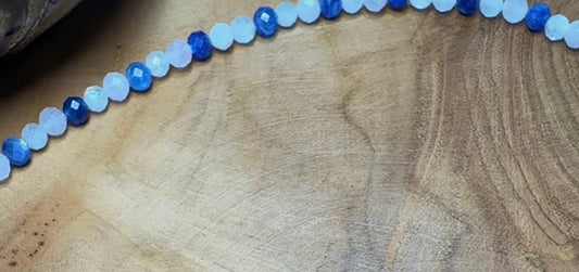 Harmonic Whisper 4mm Faceted Kyanite · Moonstone · Rose Quartz