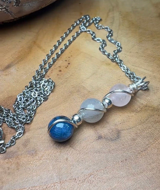 Aligned Awakening Kyanite · Labradorite · Rose Quartz