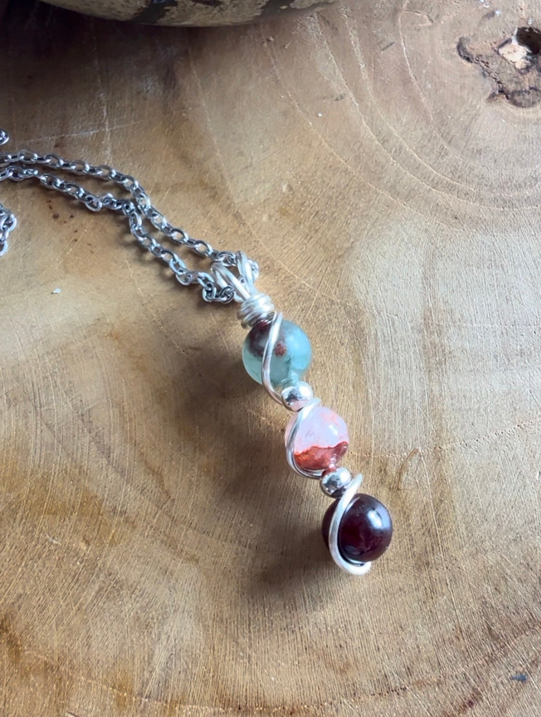 Aries: The Flame – Zodiac Trinity Pendant Bloodstone - Fire Quartz - Garnet