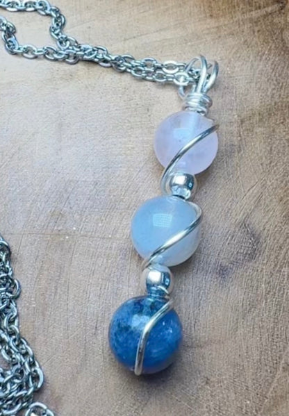 Aligned Awakening Kyanite · Labradorite · Rose Quartz