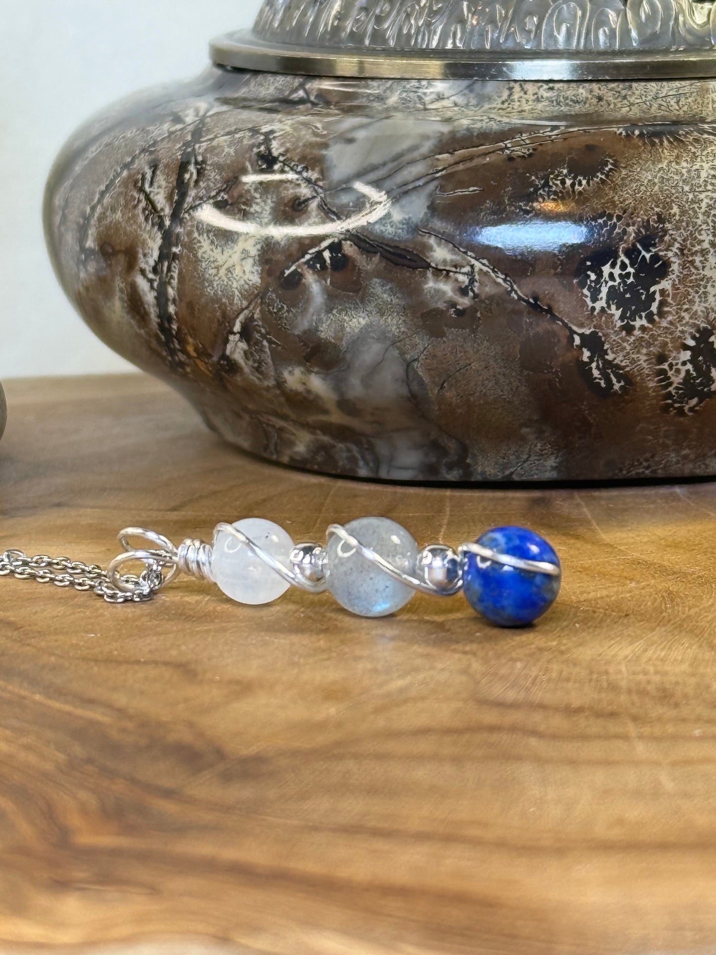 The Veilseer Trinity Pendant - Lapis Lazuli - Labradorite - Moonstone