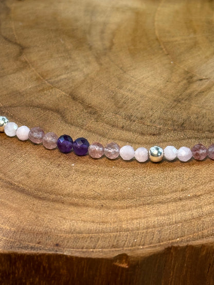 Radiant Heart - Whispers Of Light Collection - Faceted Choker, 4mm Crystals, Sterling Silver, 15" + 2" Extender