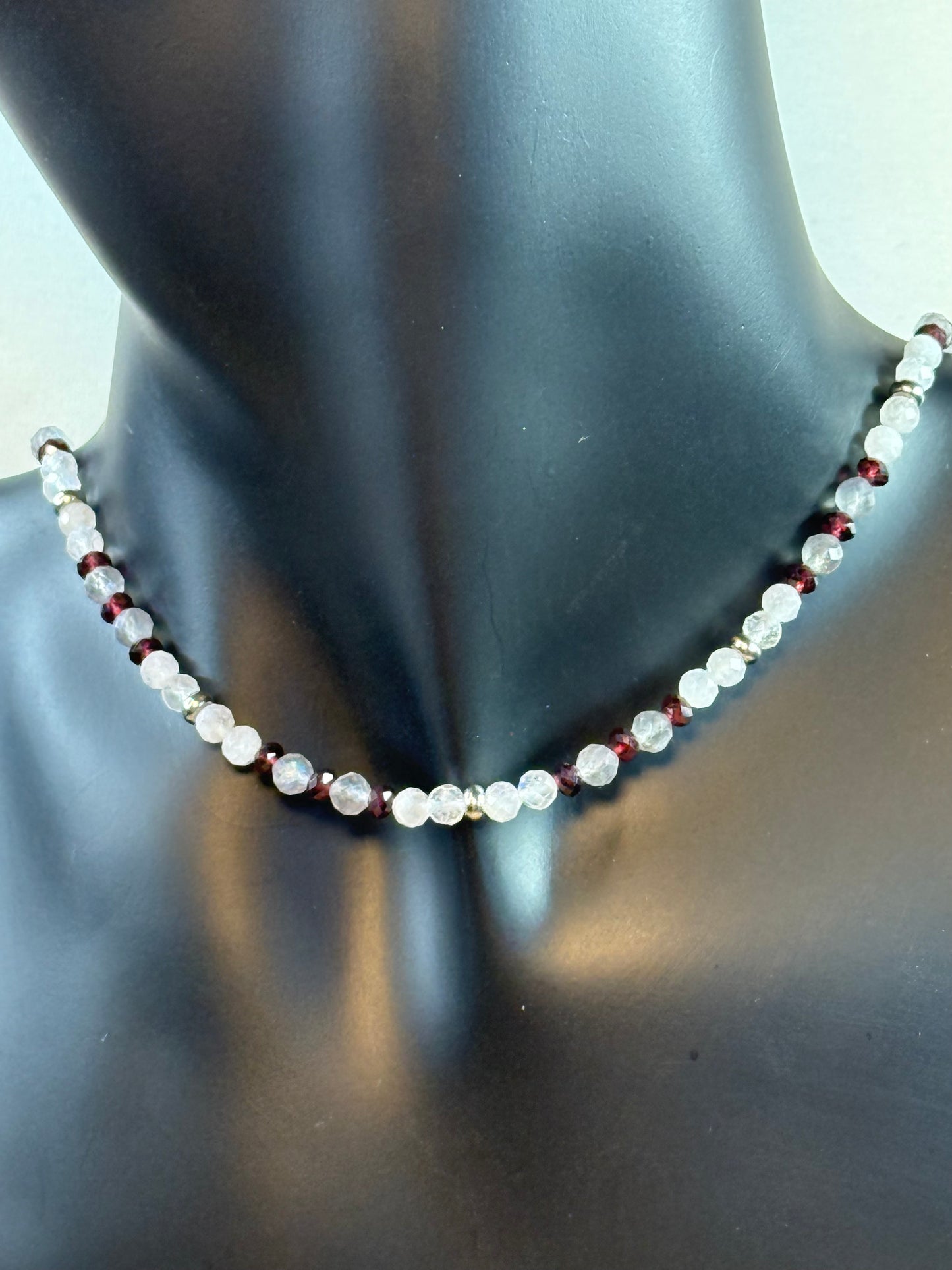 Twilight Harmony - Whispers Of Light Collection - Faceted Choker, 4mm Crystals, Stainless Steel Findings, 15" + 2" Extender