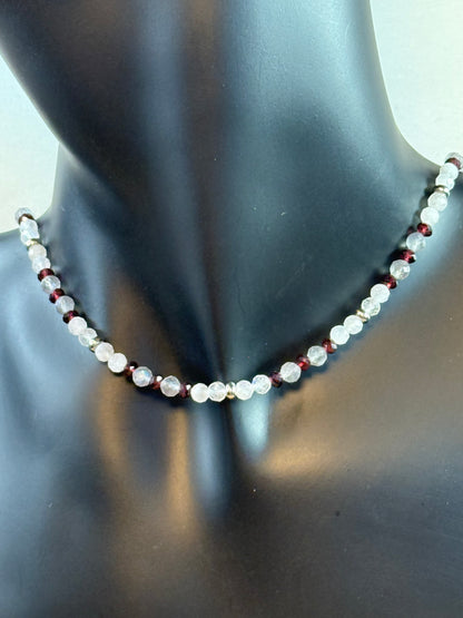 Twilight Harmony - Whispers Of Light Collection - Faceted Choker, 4mm Crystals, Stainless Steel Findings, 15" + 2" Extender
