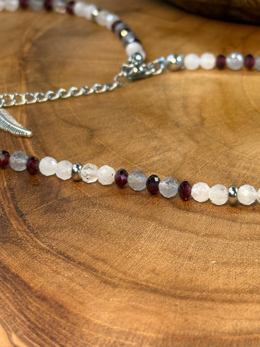 Twilight Harmony - Whispers Of Light Collection - Faceted Choker, 4mm Crystals, Stainless Steel Findings, 15" + 2" Extender
