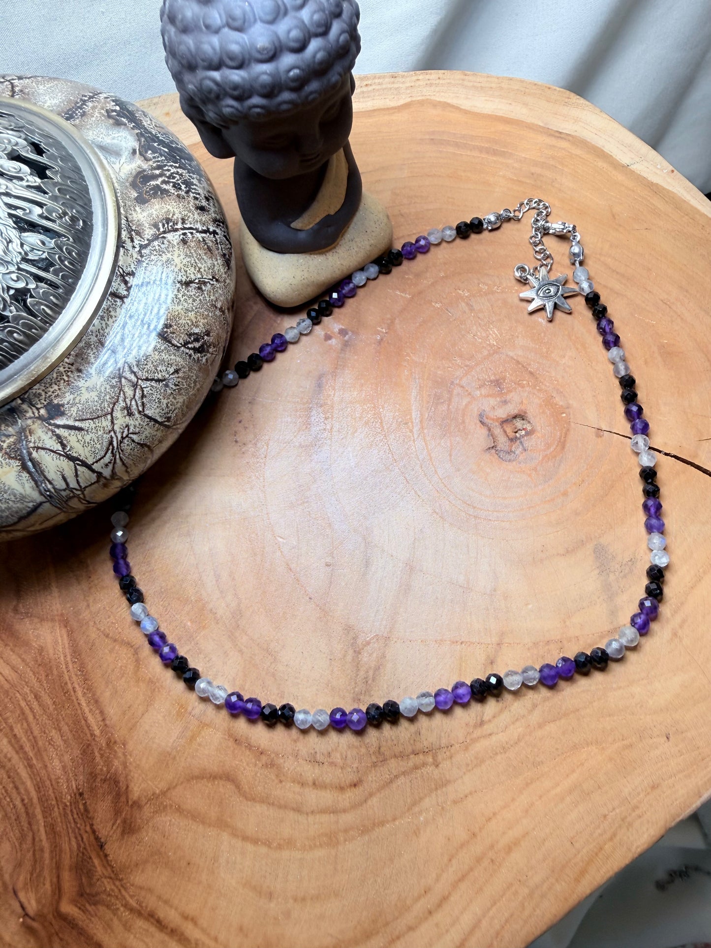 Veil of Protection - Whispers of Light Choker Collection 4mm Faceted Crystals, Stainless Steel findings, 15” + 2” Extender