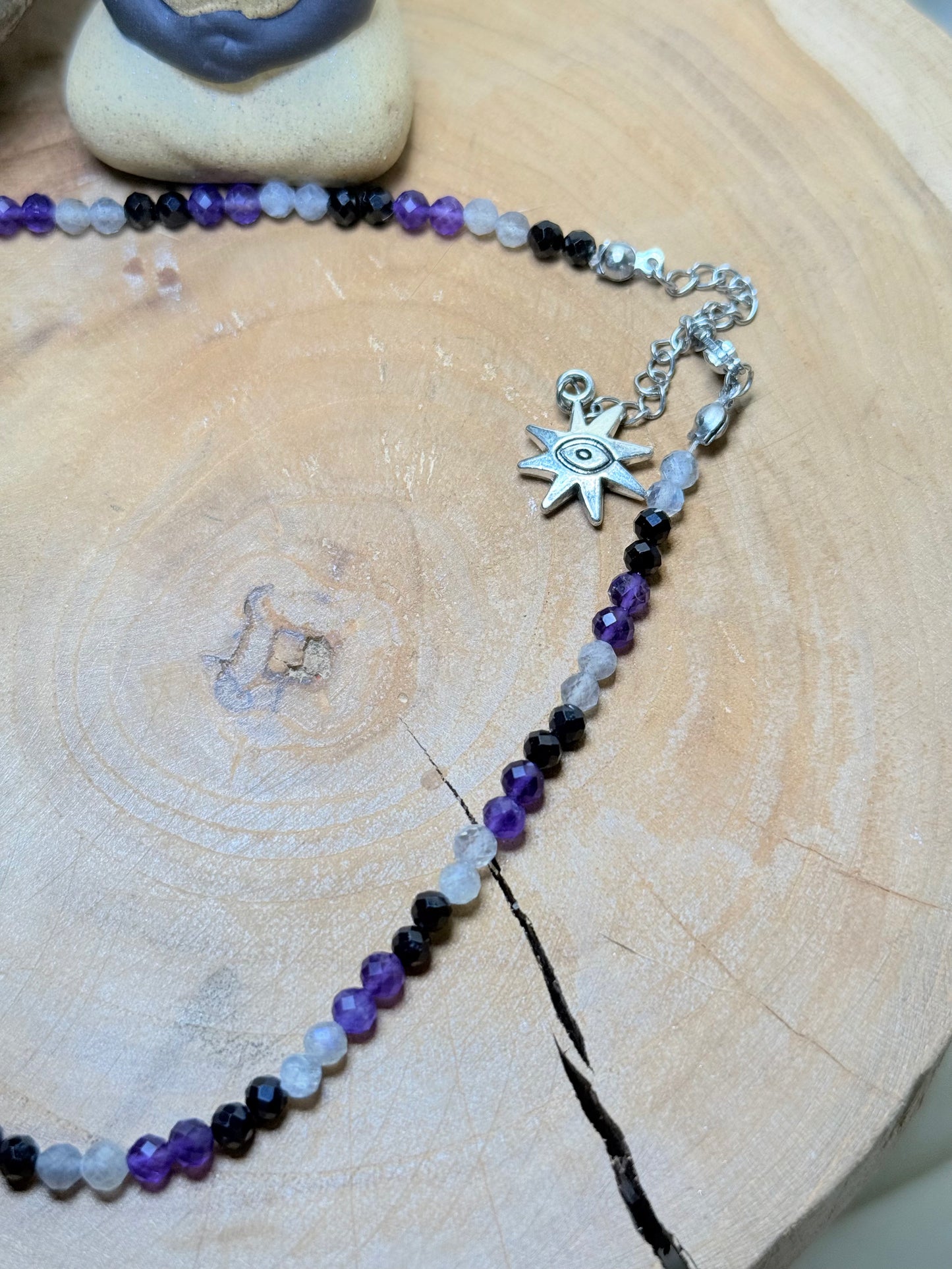 Veil of Protection - Whispers of Light Choker Collection 4mm Faceted Crystals, Stainless Steel findings, 15” + 2” Extender