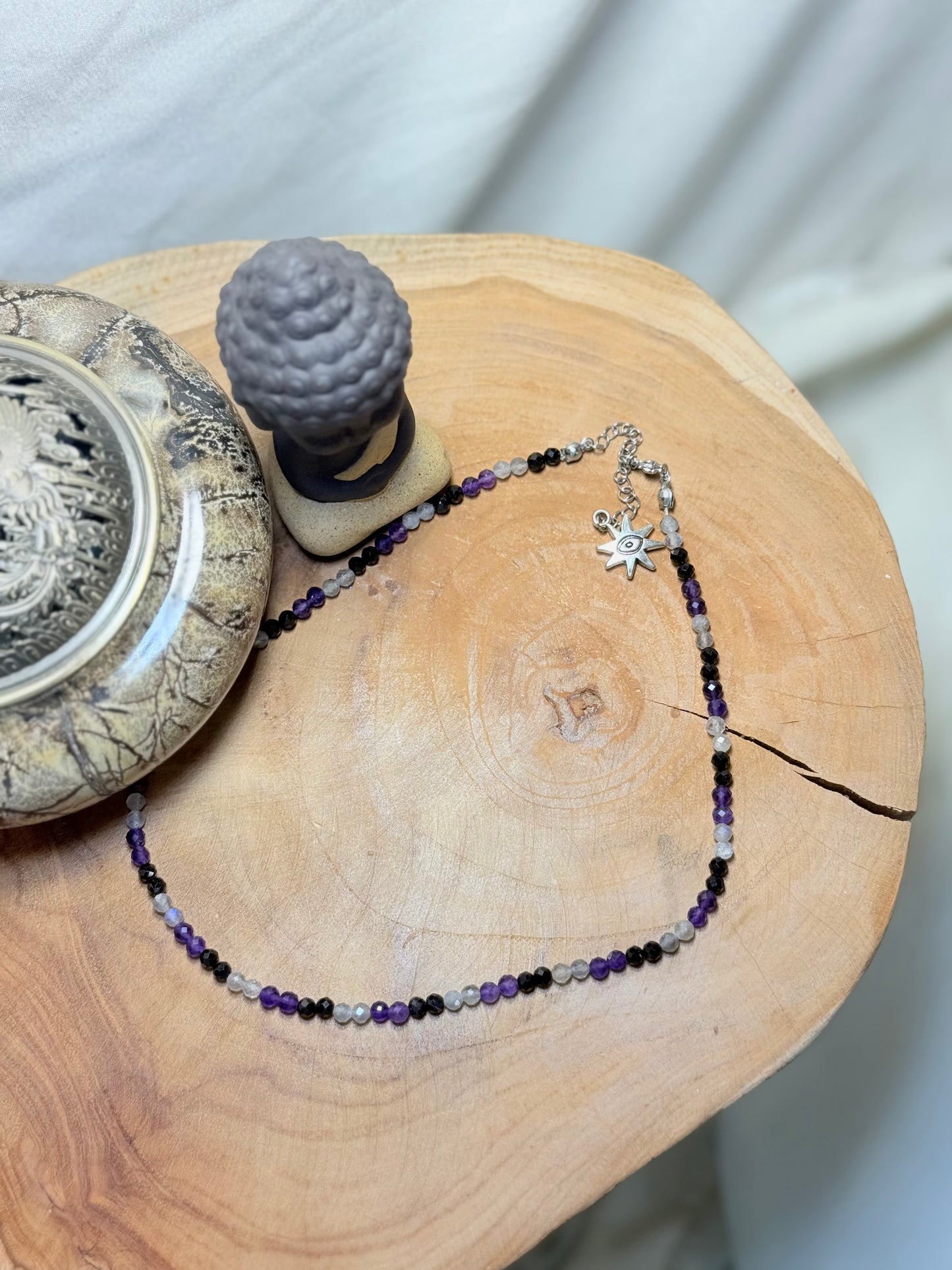 Veil of Protection - Whispers of Light Choker Collection 4mm Faceted Crystals, Stainless Steel findings, 15” + 2” Extender