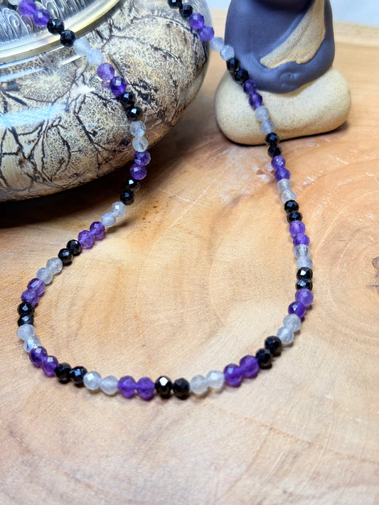 Veil of Protection - Whispers of Light Choker Collection 4mm Faceted Crystals, Stainless Steel findings, 15” + 2” Extender