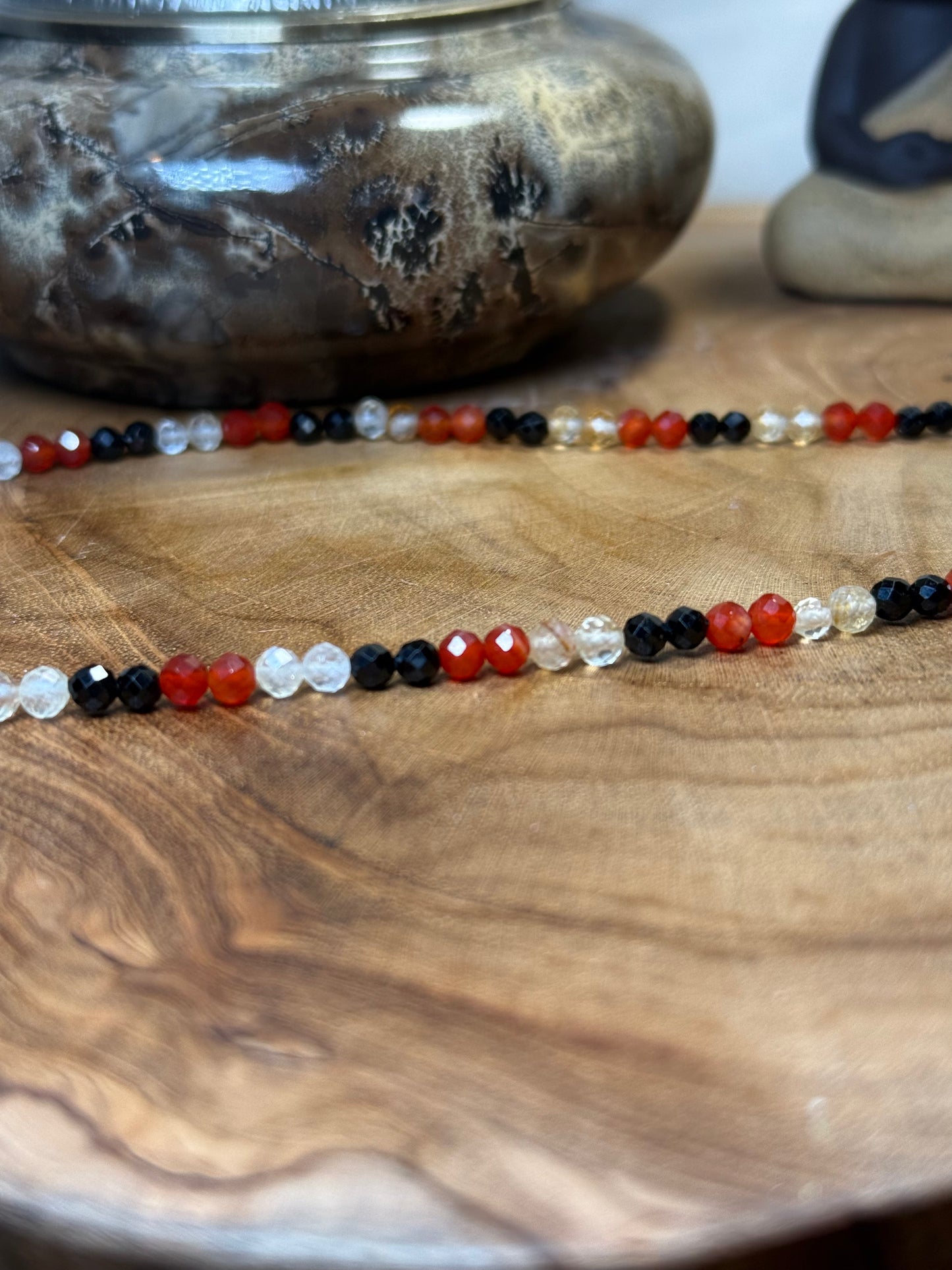 Empowered flow-Whispers of Light Collection 4mm Faceted Crystals, Stainless Steel findings, 15” + 2” Extender