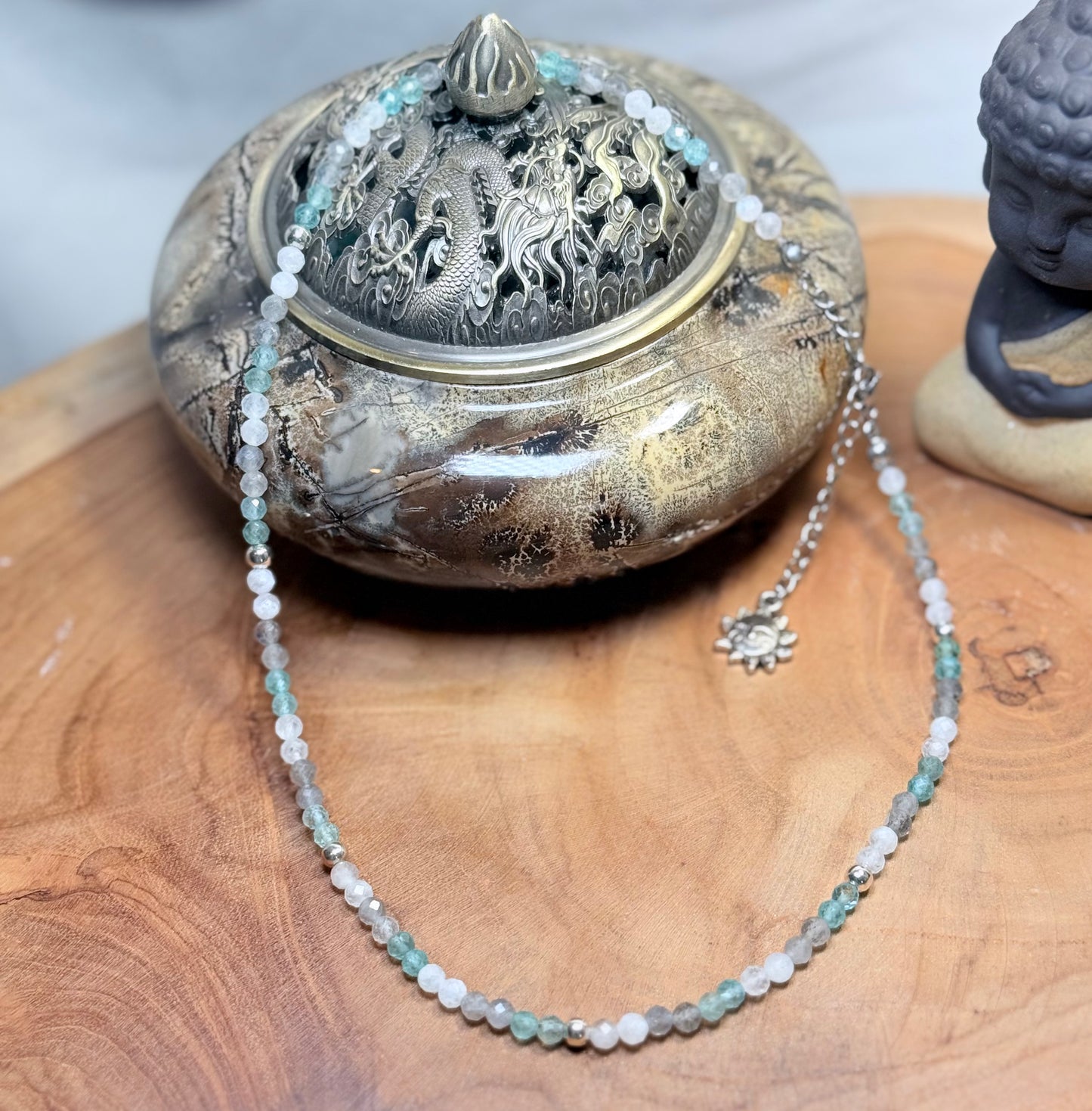 Luminous Insight-Whispers of Light Collection-4mm Faceted Crystals, Stainless Steel findings, 15” + 2” Extender