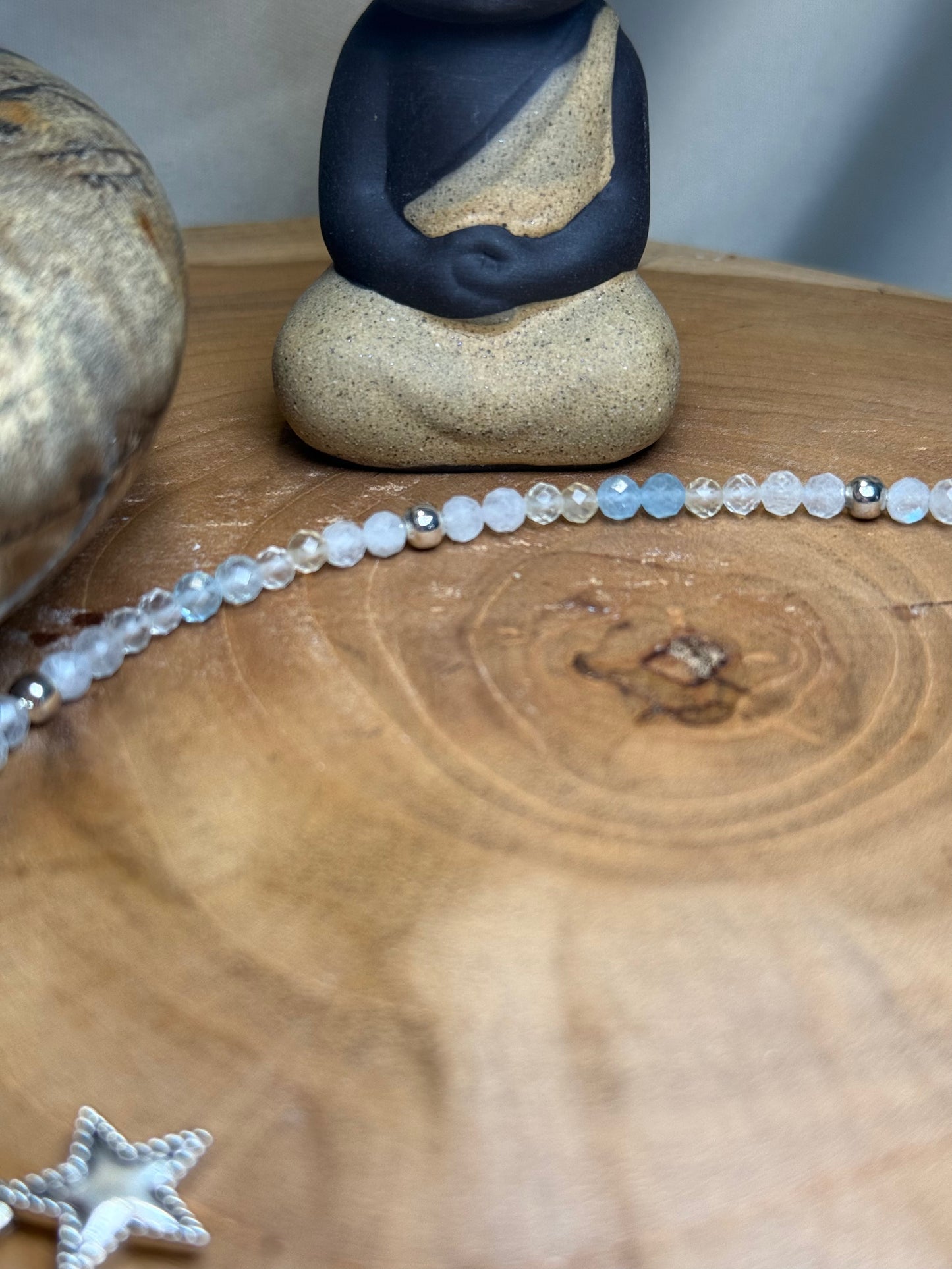 Luminous Harmony-Whispers of Light Collection-4mm Faceted Crystals, Stainless Steel findings, 15” + 2” Extender