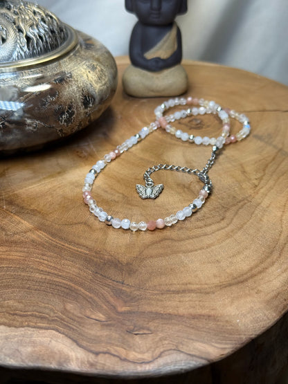 Guided Radiance-Whispers of Light Collection-4mm Faceted Crystals, Stainless Steel findings, 15” + 2” Extender