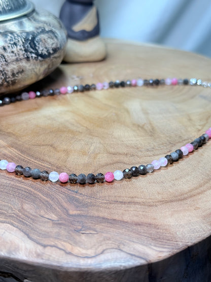 Steady Heart Whispers of light collection 4mm Faceted Crystals Stainless Steel Findings 15" = 1.5" extender