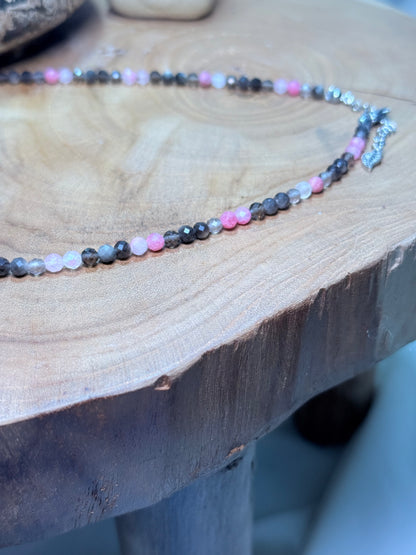 Steady Heart Whispers of light collection 4mm Faceted Crystals Stainless Steel Findings 15" = 1.5" extender