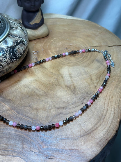 Steady Heart Whispers of light collection 4mm Faceted Crystals Stainless Steel Findings 15" = 1.5" extender