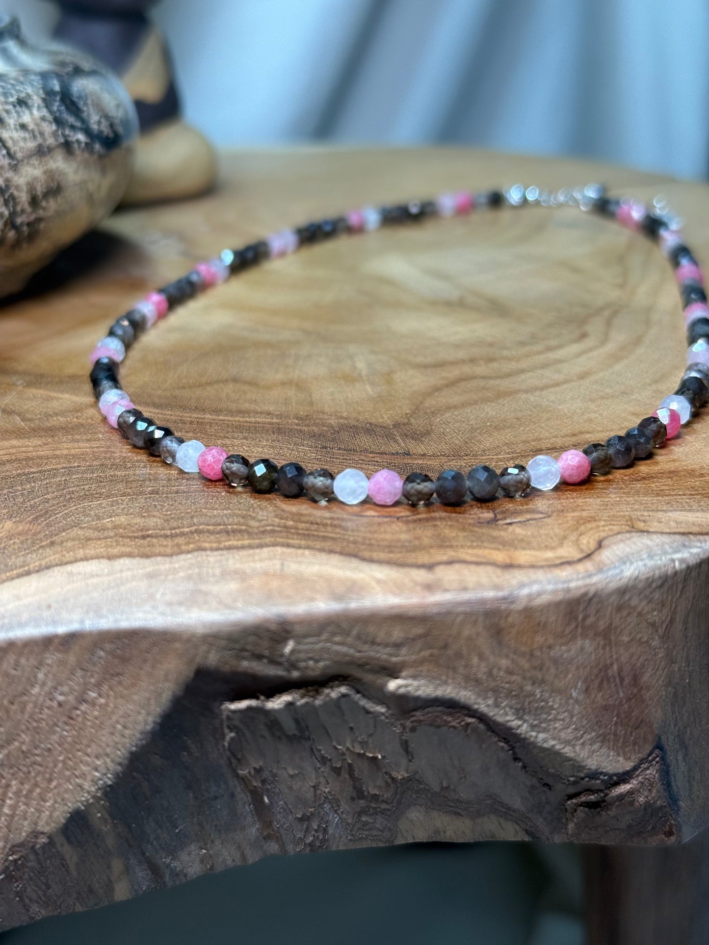 Steady Heart Whispers of light collection 4mm Faceted Crystals Stainless Steel Findings 15" = 1.5" extender