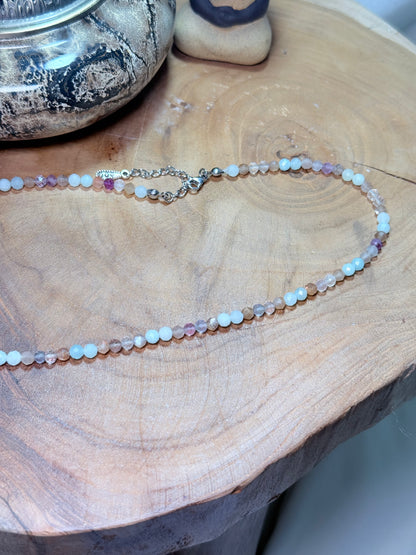 Fluid Expression Whispers of light collection 4mm Faceted Crystals Stainless Steel Findings 15" = 1.5" extender