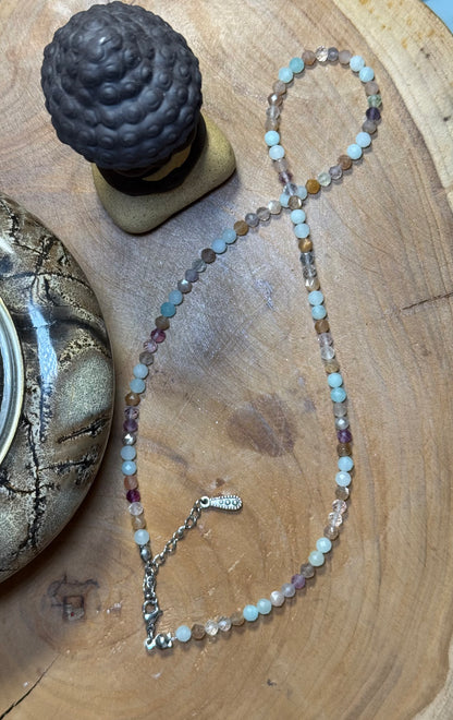 Luminous Whisper Choker – Amazonite • Fluorite • Peach Moonstone Whispers of Light Collection