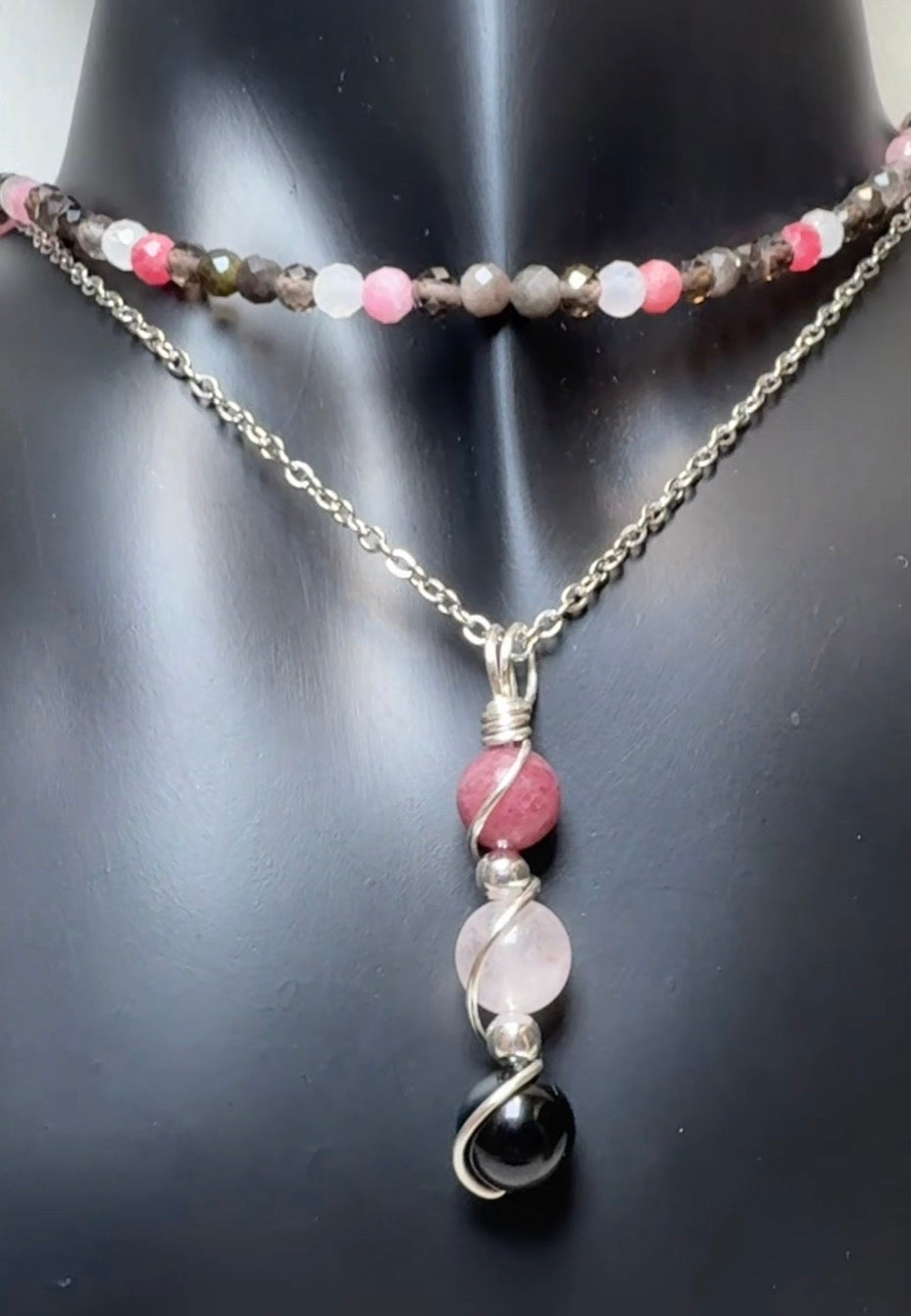 Unshakeable Heart Layered Set Velvet Shadow Trinity Pendant + Steady Heart Choker Trinity Collection + Whispers of Light Collection