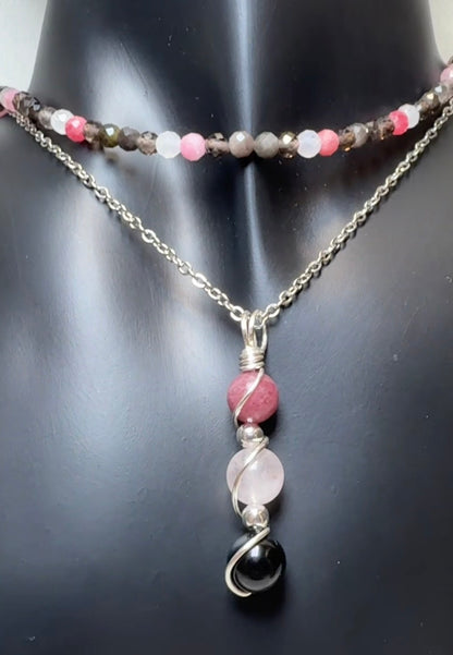 Unshakeable Heart Layered Set Velvet Shadow Trinity Pendant + Steady Heart Choker Trinity Collection + Whispers of Light Collection