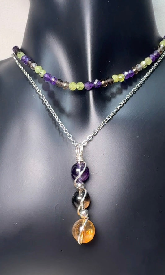 Aligned Energy Layered Set Includes Solar Alignment Pendant + Sacred Alignment Choker