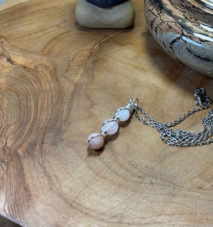 Divine Feminine Crystal Pendant | Moonstone, Rose Quartz & Sunstone Necklace