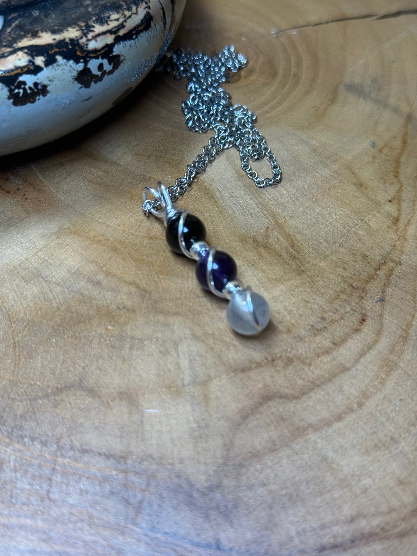 Hecate: Keeper of the Crossroads Obsidian - Amethyst - Labradorite