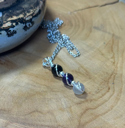 Hecate: Keeper of the Crossroads Obsidian - Amethyst - Labradorite