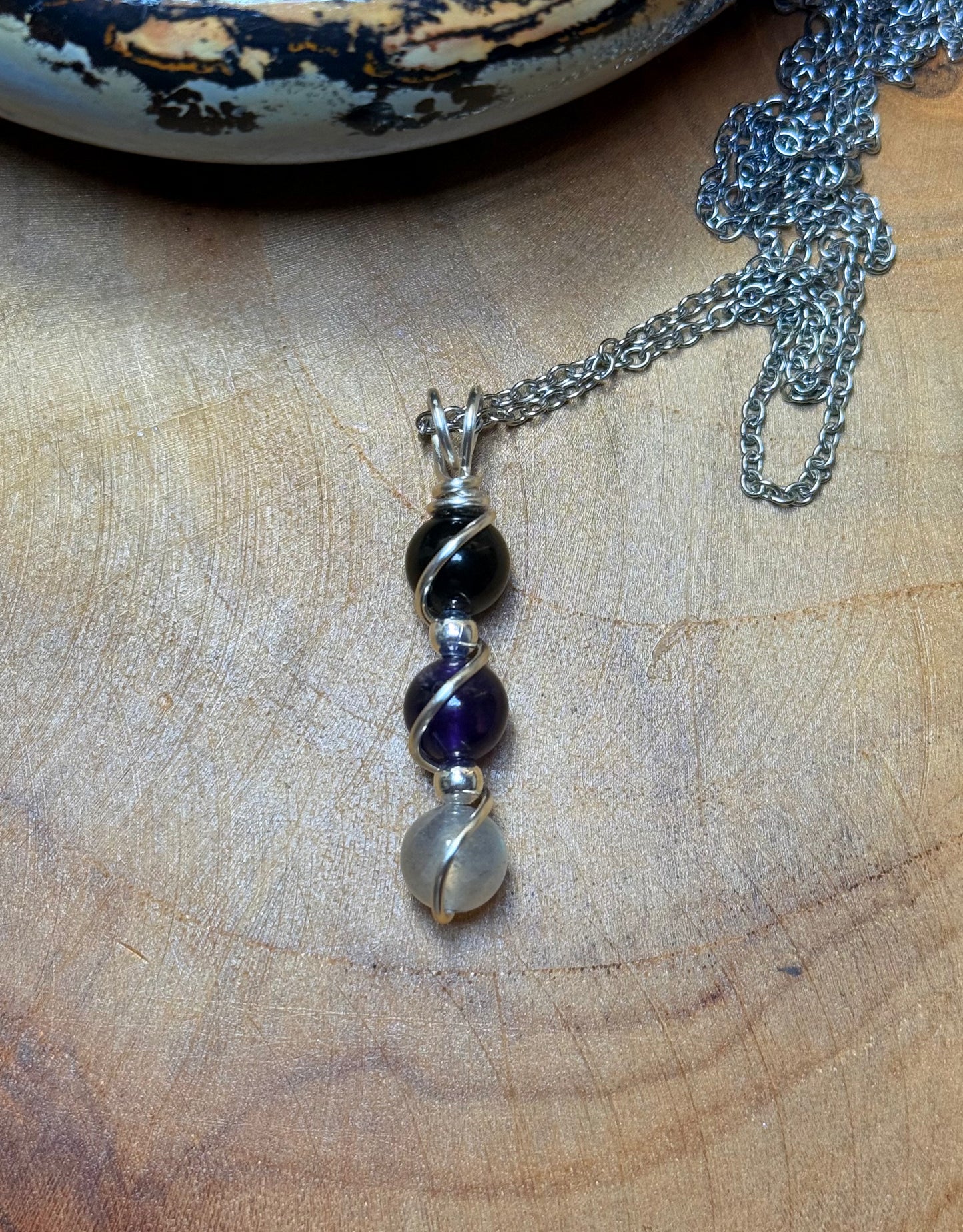 Hecate: Keeper of the Crossroads Obsidian - Amethyst - Labradorite