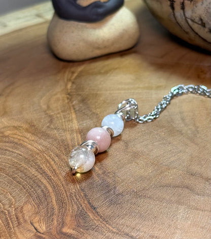 Golden Equinox Pendant – Citrine • Sunstone • Moonstone Trinity Collection