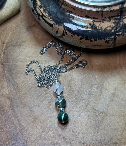 Gaia - Earth Mother - Moonstone - Moss Agate - Malachite