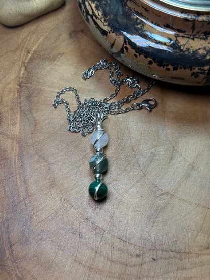 Gaia - Earth Mother - Moonstone - Moss Agate - Malachite