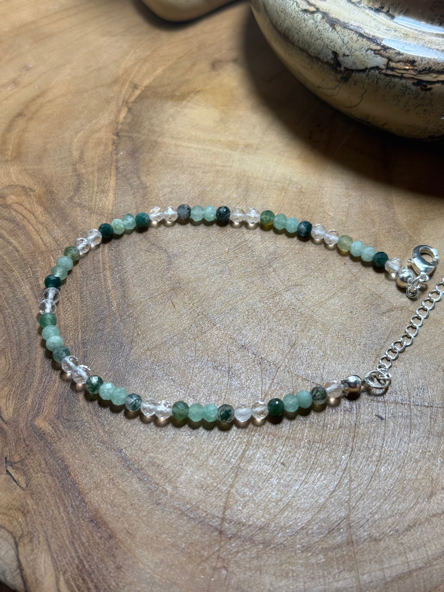 Echoes of Light Bracelet – New Beginnings Moss Agate-Green Aventurine-Clear Quartz