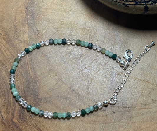 Echoes of Light Bracelet – New Beginnings Moss Agate-Green Aventurine-Clear Quartz