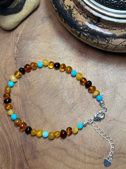 Amber & Turquoise Bracelet