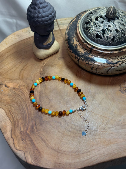 Amber & Turquoise Bracelet