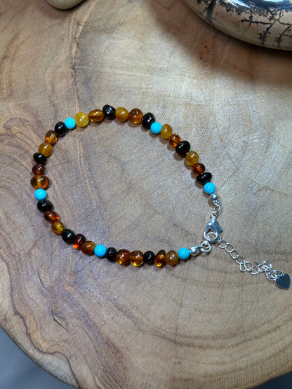 Amber & Turquoise Bracelet