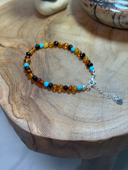 Amber & Turquoise Bracelet