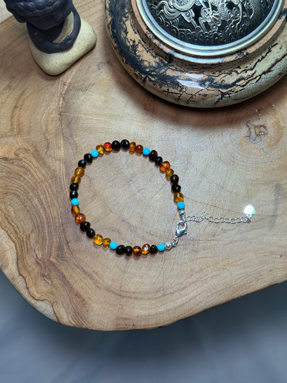 Amber & Turquoise Bracelet
