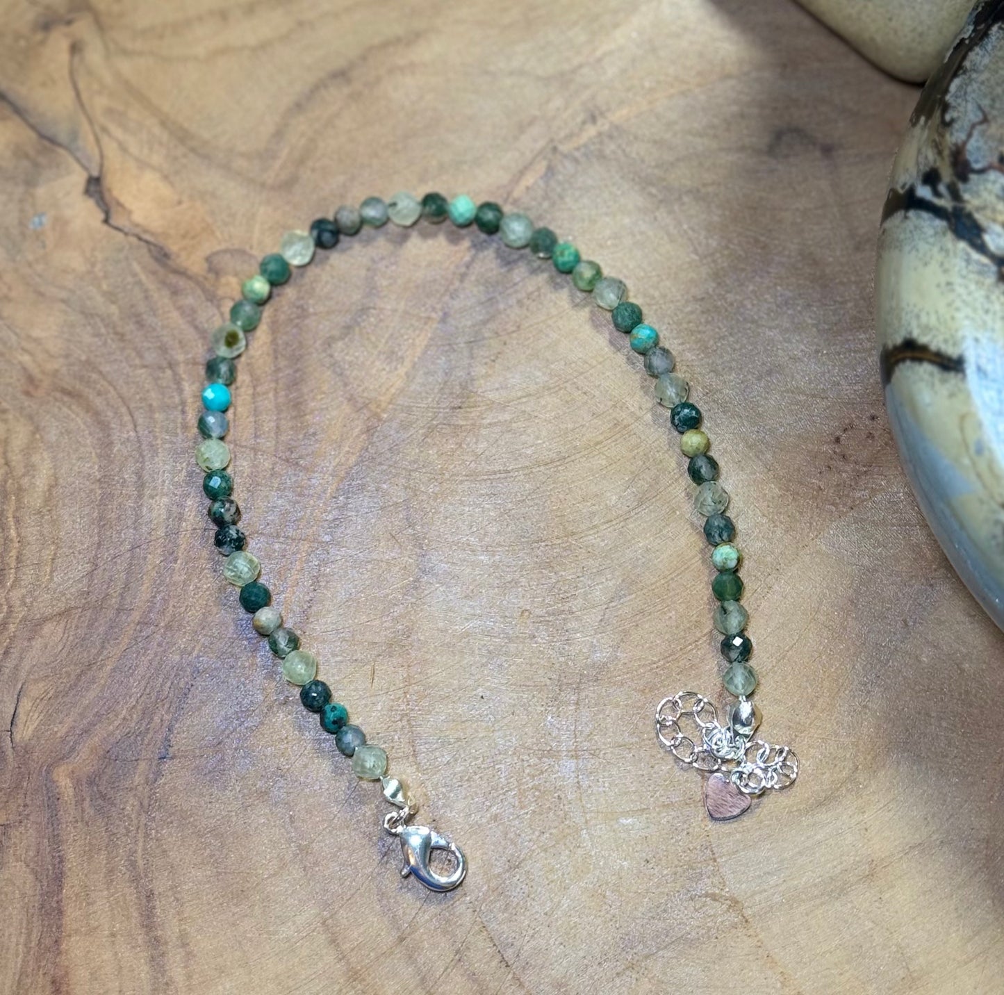 The Weaver | Echoes of Light Crystal Bracelet Moss Agate - Prehnite - African Turquoise