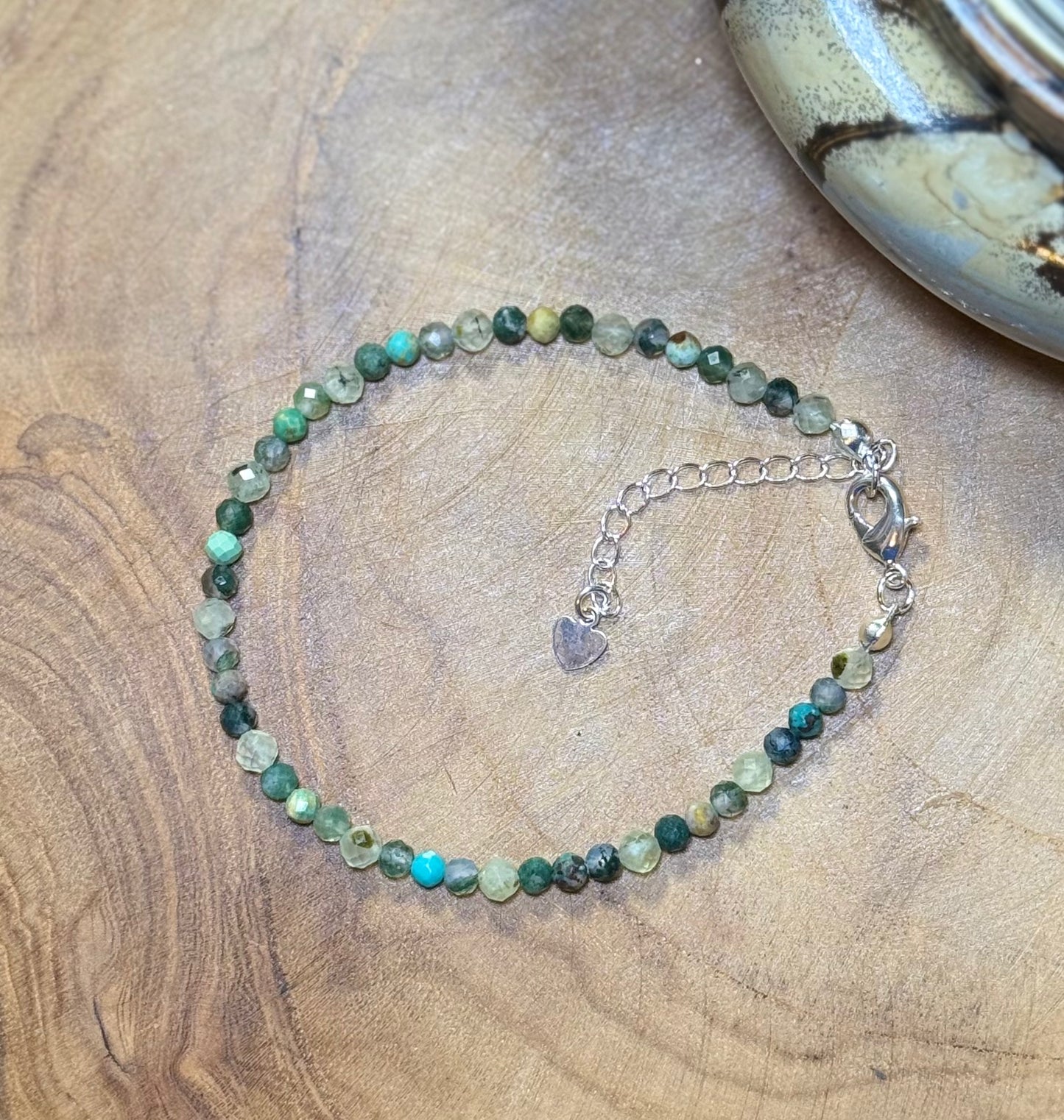 The Weaver | Echoes of Light Crystal Bracelet Moss Agate - Prehnite - African Turquoise