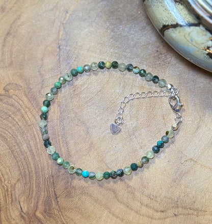 The Weaver | Echoes of Light Crystal Bracelet Moss Agate - Prehnite - African Turquoise