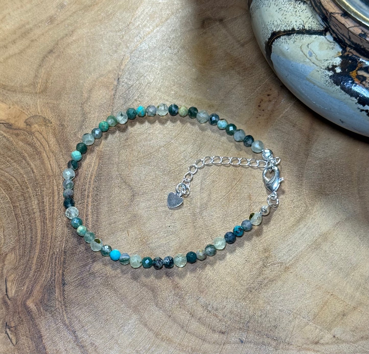 The Weaver | Echoes of Light Crystal Bracelet Moss Agate - Prehnite - African Turquoise