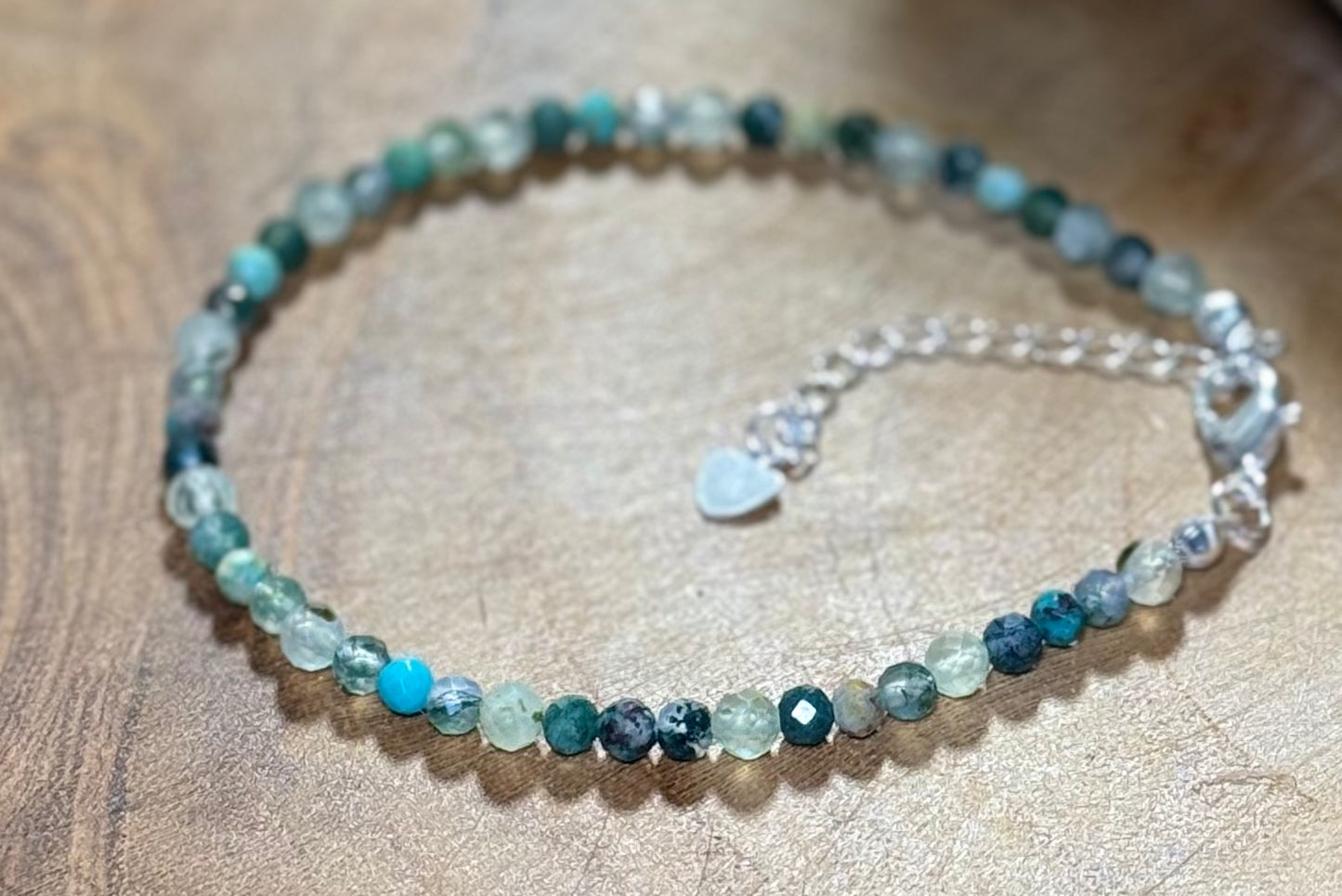 The Weaver | Echoes of Light Crystal Bracelet Moss Agate - Prehnite - African Turquoise