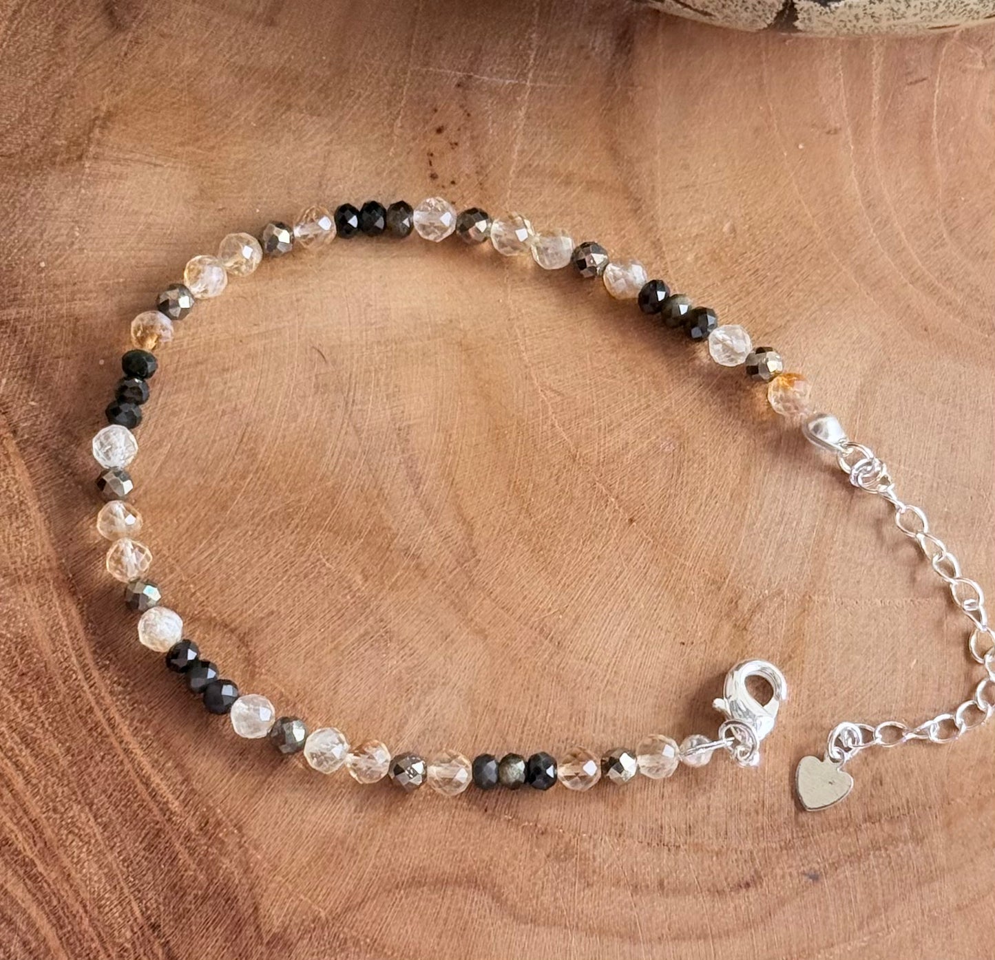 The Alchemist | Echoes of Light Crystal Bracelet Citrine - Pyrite - gold Sheen obsidian